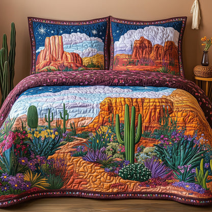 Canyon Bloom Symphony 3-Piece Quilted Bedding Set GFTOHD7648