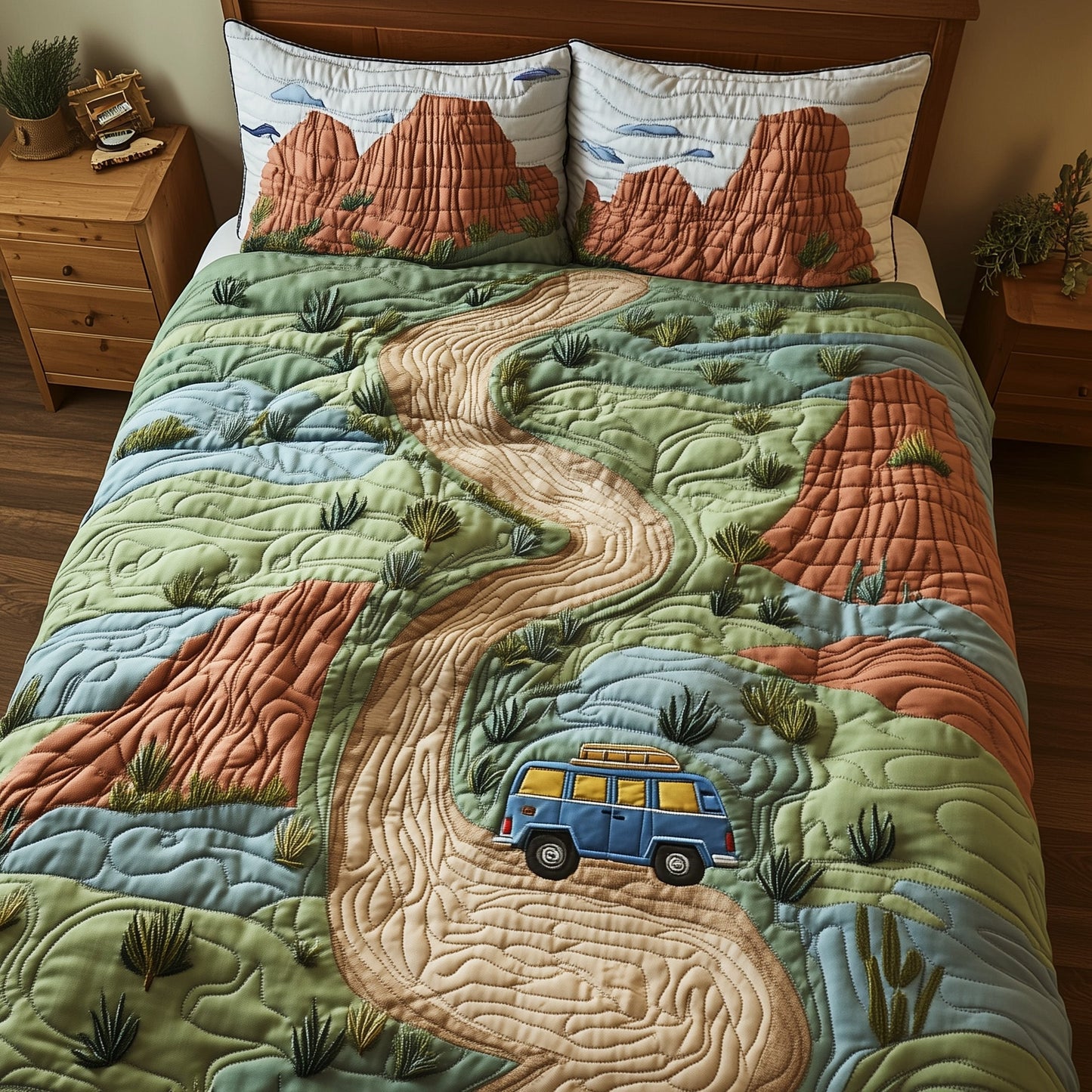 Canyon Trail Drive 3-Piece Quilted Bedding Set GFTOHD7659
