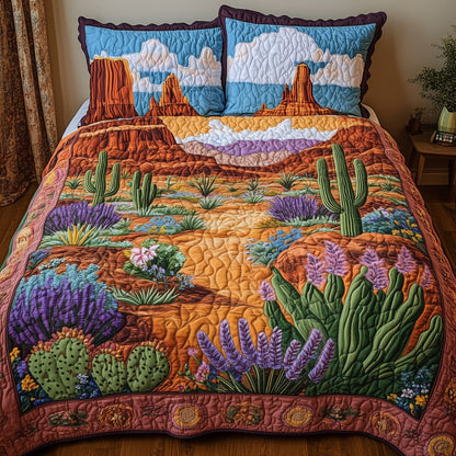 Canyon Bloom Symphony 3-Piece Quilted Bedding Set GFTOHD7661
