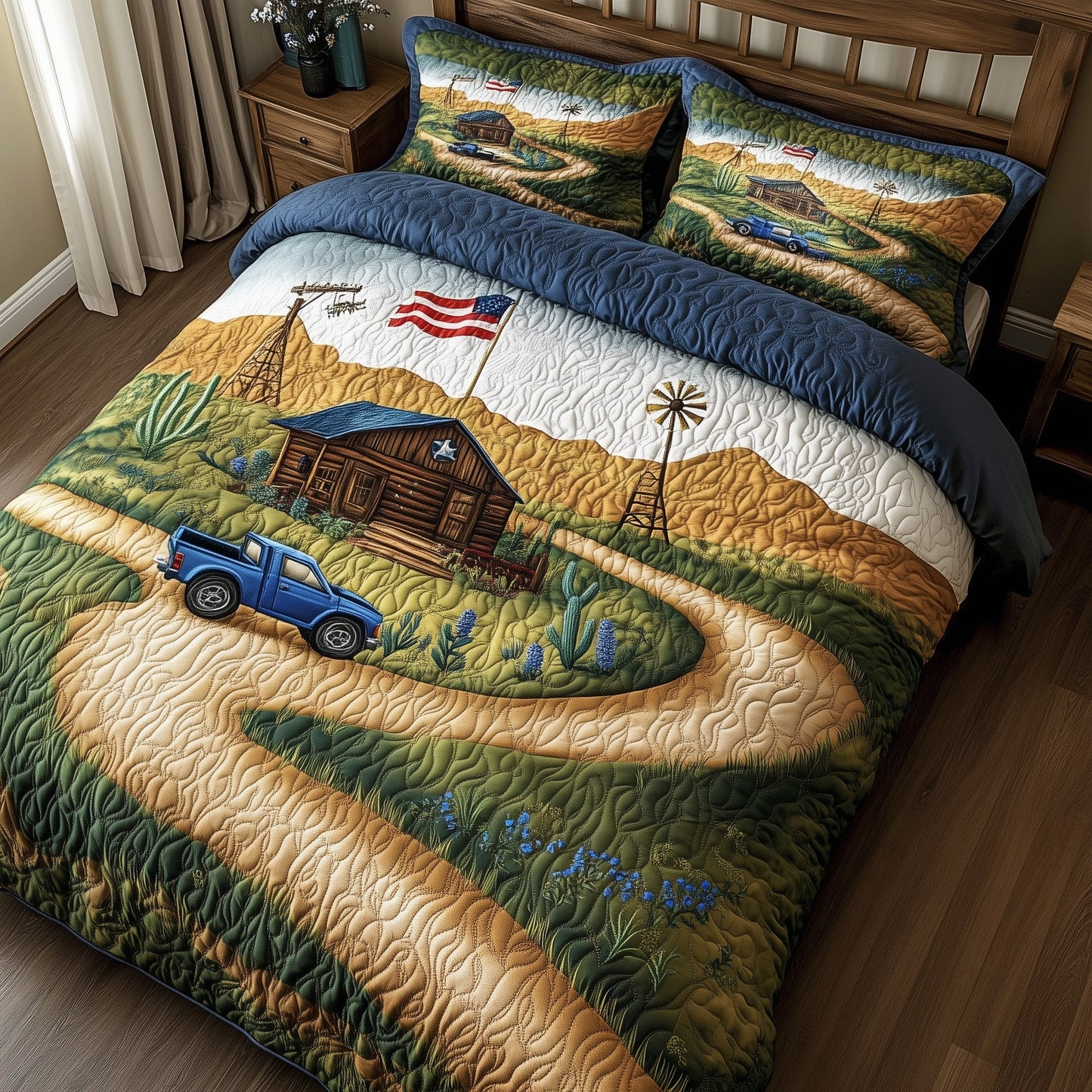 Texas Wild Spirit 3-Piece Quilted Bedding Set GFTOHD7687