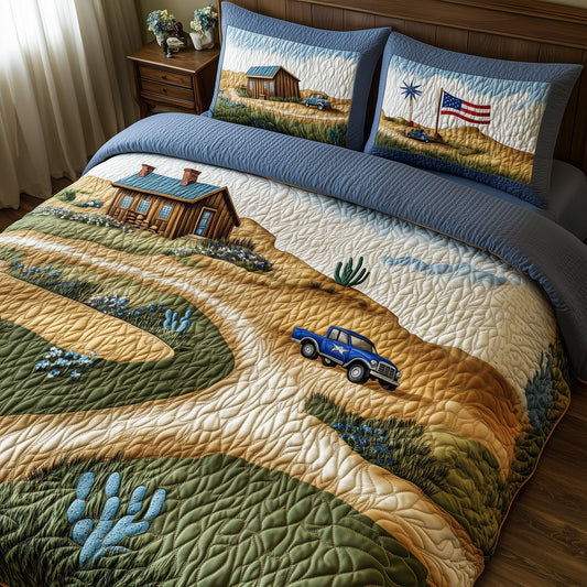 Texas Wild Spirit 3-Piece Quilted Bedding Set GFTOHD7688