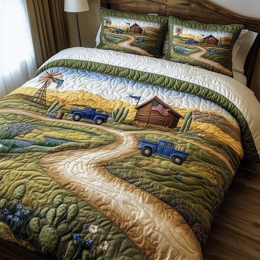 Texas Wild Spirit 3-Piece Quilted Bedding Set GFTOHD7689