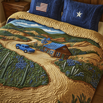 Texas Wild Spirit 3-Piece Quilted Bedding Set GFTOHD7690
