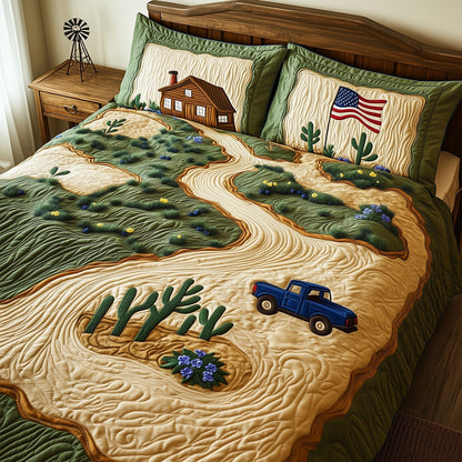 Texas Heritage Land 3-Piece Quilted Bedding Set GFTOHD7693