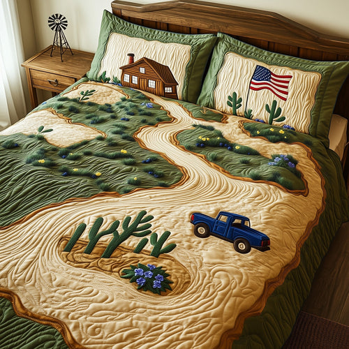 Texas Heritage Land 3-Piece Quilted Bedding Set GFTOHD7693