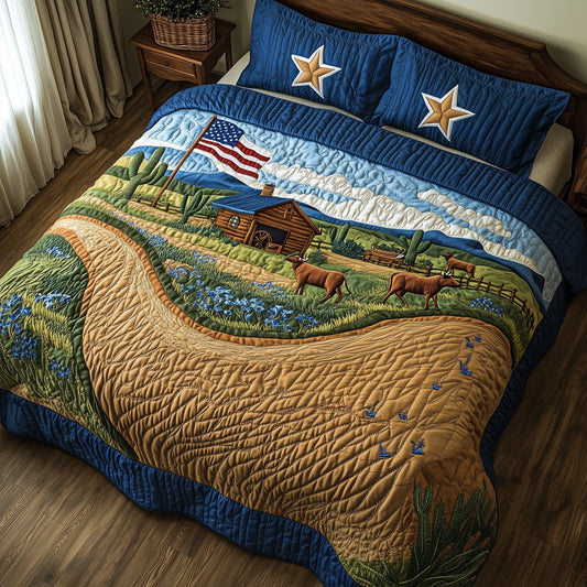 Road to Texas 3-Piece Quilted Bedding Set GFTOHD7701