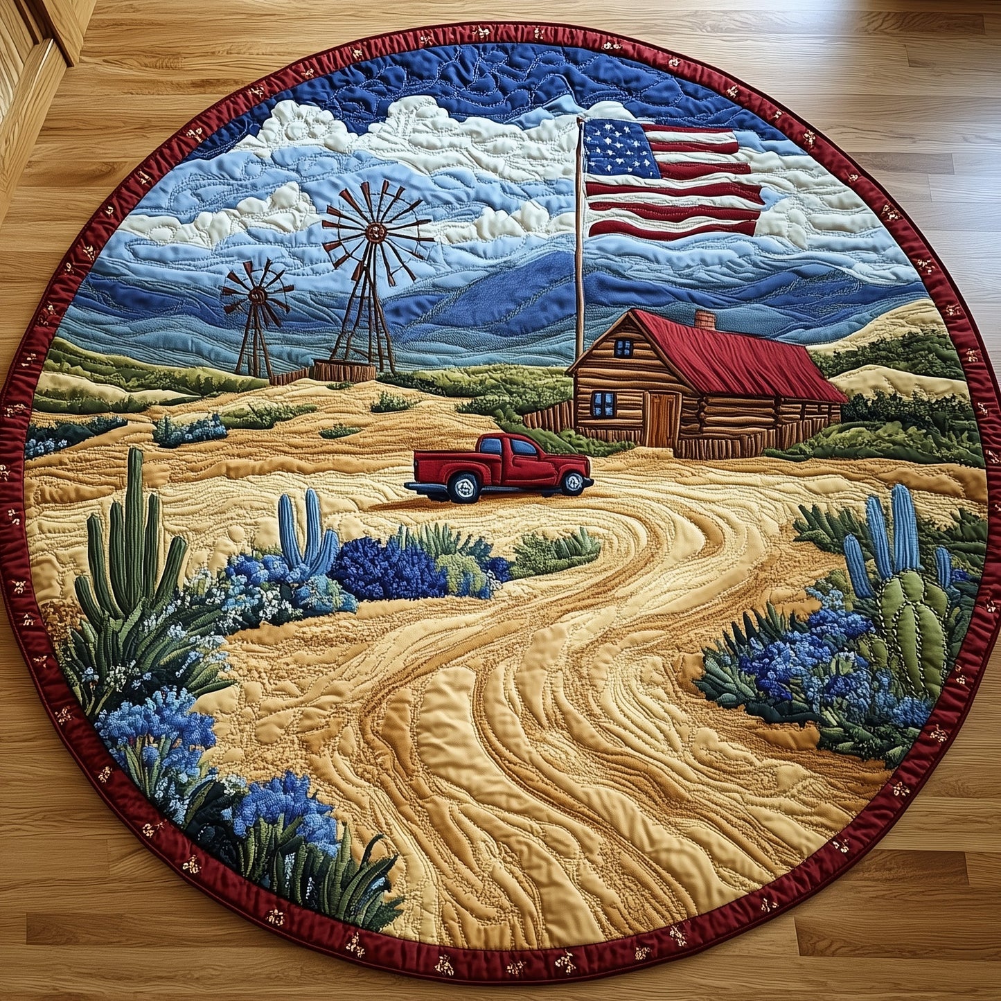 Road to Texas Quilted Round Mat GFTOHD7710