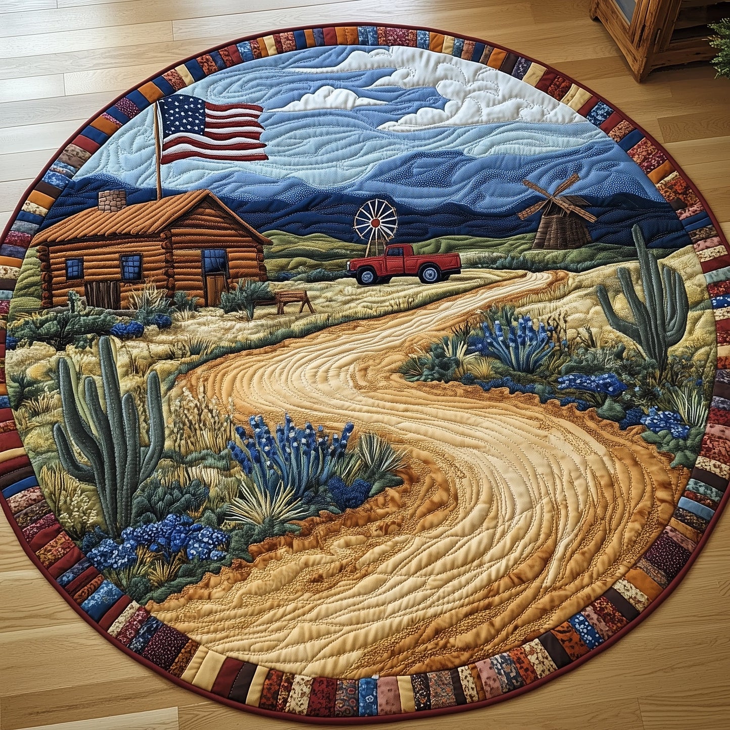 Road to Texas Quilted Round Mat GFTOHD7711
