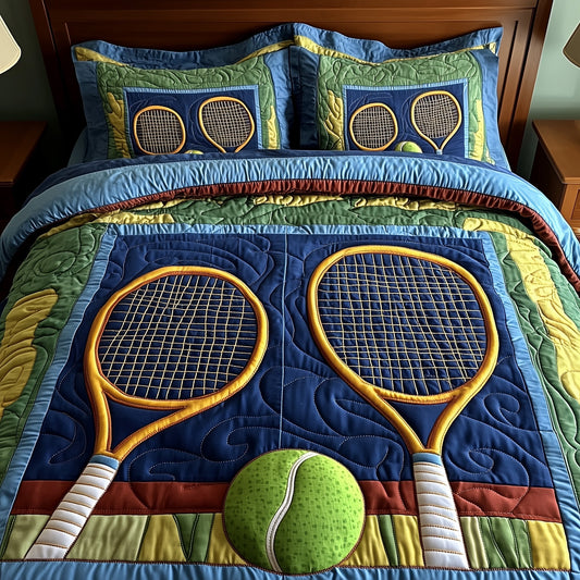 Tennis Time 3-Piece Quilted Bedding Set GFTOHD7729