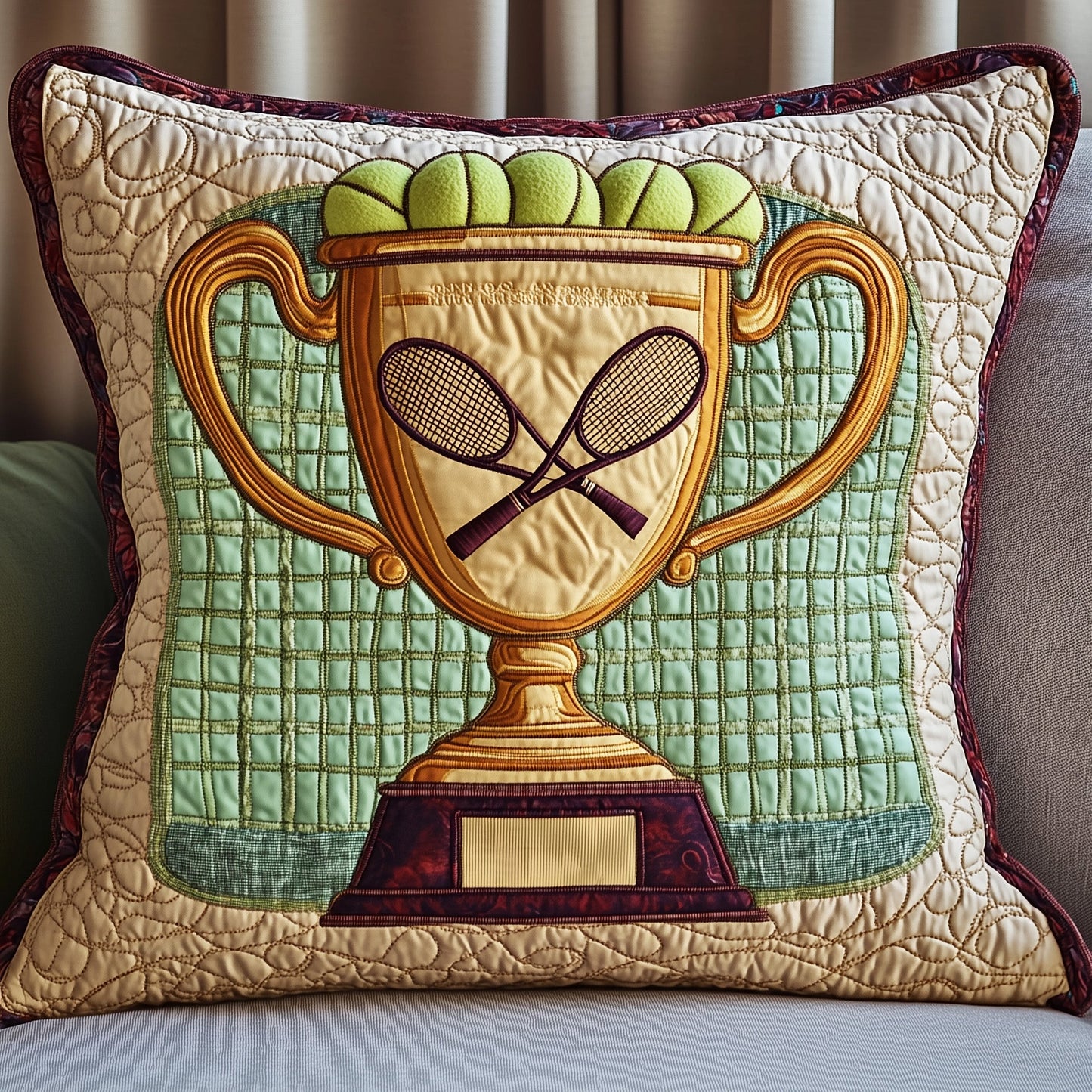 Tennis Champion Glory Quilted Pillow Case GFTOHD7743