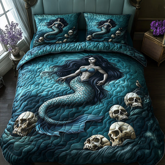 Mermaid of Shadows 3-Piece Quilted Bedding Set GFTOHD7753