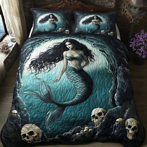 Haunting Mermaid Beauty 3-Piece Quilted Bedding Set GFTOHD7756