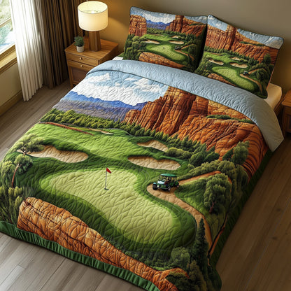 Southwest Golf Getaway 3-Piece Quilted Bedding Set GFTOHD7770