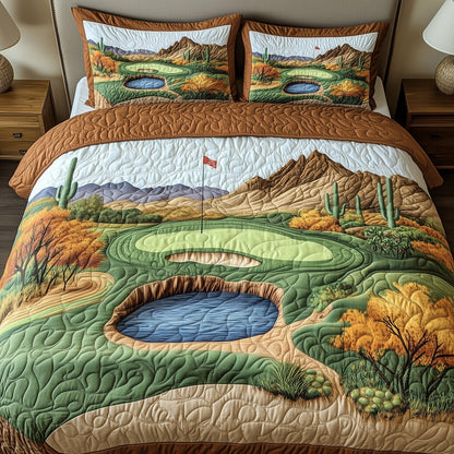 Desert Golf Haven 3-Piece Quilted Bedding Set GFTOHD7774