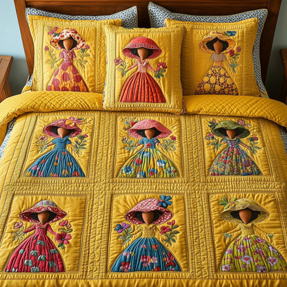 SunBonnet Sue 3-Piece Quilted Bedding Set GFTOHD7777