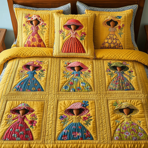 SunBonnet Sue 3-Piece Quilted Bedding Set GFTOHD7777