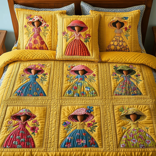 SunBonnet Sue 3-Piece Quilted Bedding Set GFTOHD7777