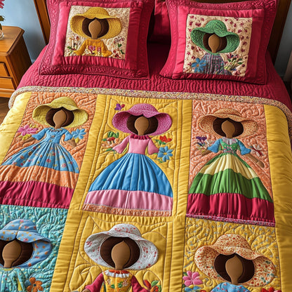 SunBonnet Sue 3-Piece Quilted Bedding Set GFTOHD7780