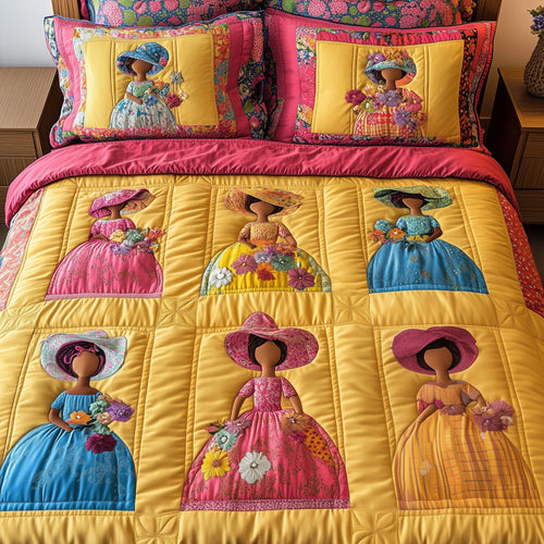 SunBonnet Sue 3-Piece Quilted Bedding Set GFTOHD7783