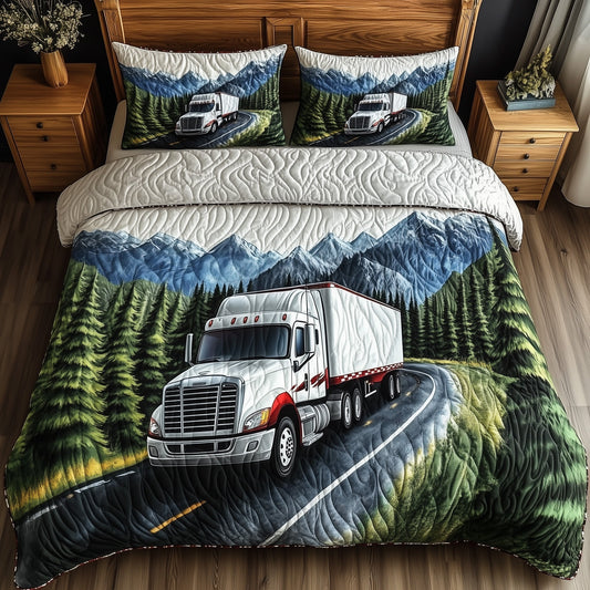 Mountain Truck Journey 3-Piece Quilted Bedding Set GFTOHD7784