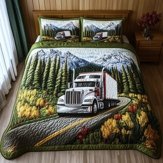 Mountain Truck Journey 3-Piece Quilted Bedding Set GFTOHD7785