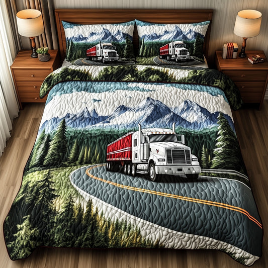 Mountain Truck Journey 3-Piece Quilted Bedding Set GFTOHD7786
