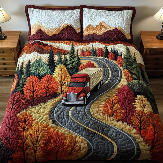 Mountain Truck Journey 3-Piece Quilted Bedding Set GFTOHD7787