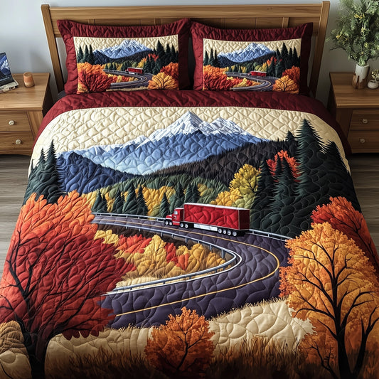 Mountain Truck Journey 3-Piece Quilted Bedding Set GFTOHD7788