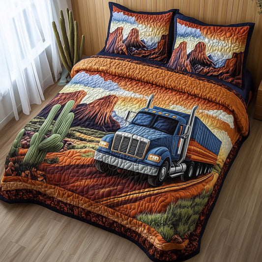 Southwest Trucking Trail 3-Piece Quilted Bedding Set GFTOHD7793
