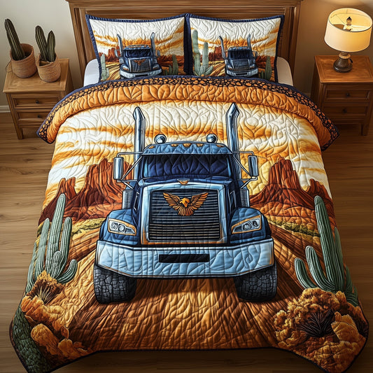Southwest Trucking Trail 3-Piece Quilted Bedding Set GFTOHD7794