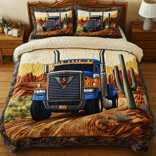 Southwest Trucking Trail 3-Piece Quilted Bedding Set GFTOHD7795