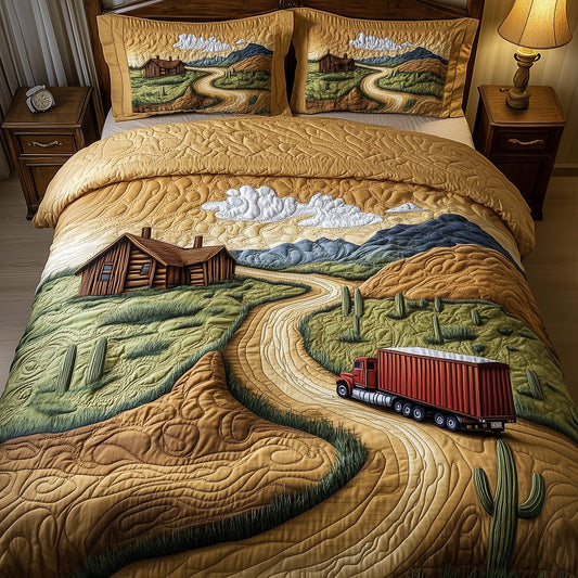Southwest Trucking Trail 3-Piece Quilted Bedding Set GFTOHD7796