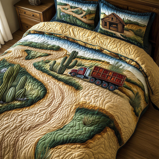 Southwest Trucking Trail 3-Piece Quilted Bedding Set GFTOHD7797