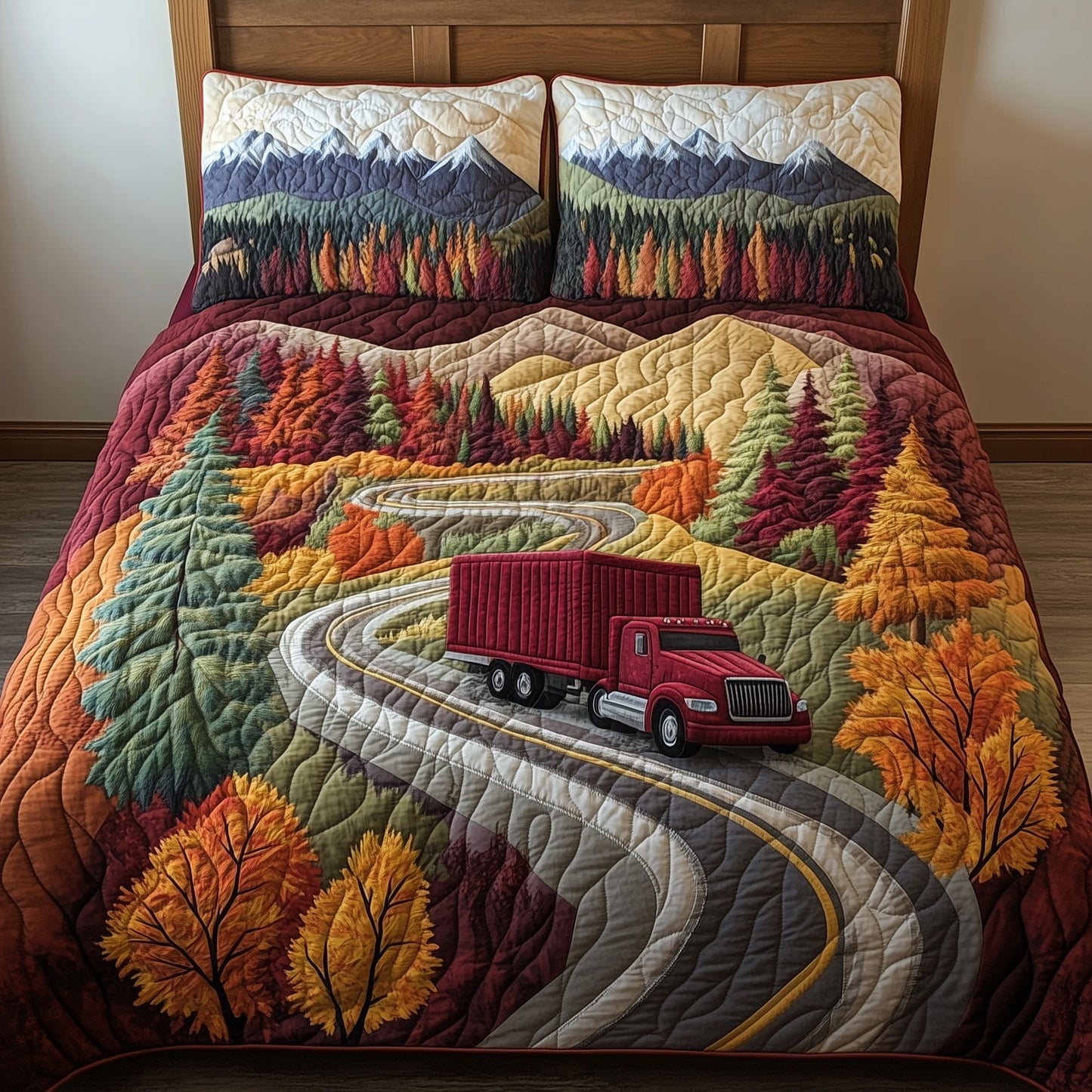 Majestic Truck Voyage 3-Piece Quilted Bedding Set GFTOHD7825