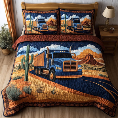Majestic Truck Voyage 3-Piece Quilted Bedding Set GFTOHD7826
