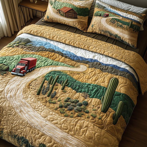 Majestic Truck Voyage 3-Piece Quilted Bedding Set GFTOHD7827