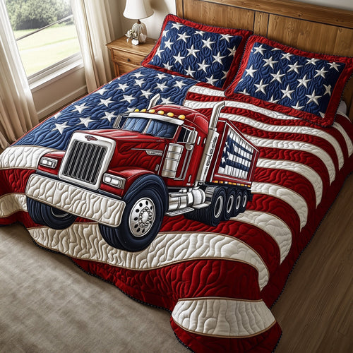 Majestic Truck Voyage 3-Piece Quilted Bedding Set GFTOHD7828