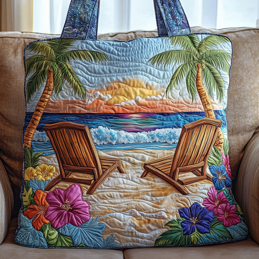 Palm Island Paradise Quilted Tote Bag GFTOHD7849