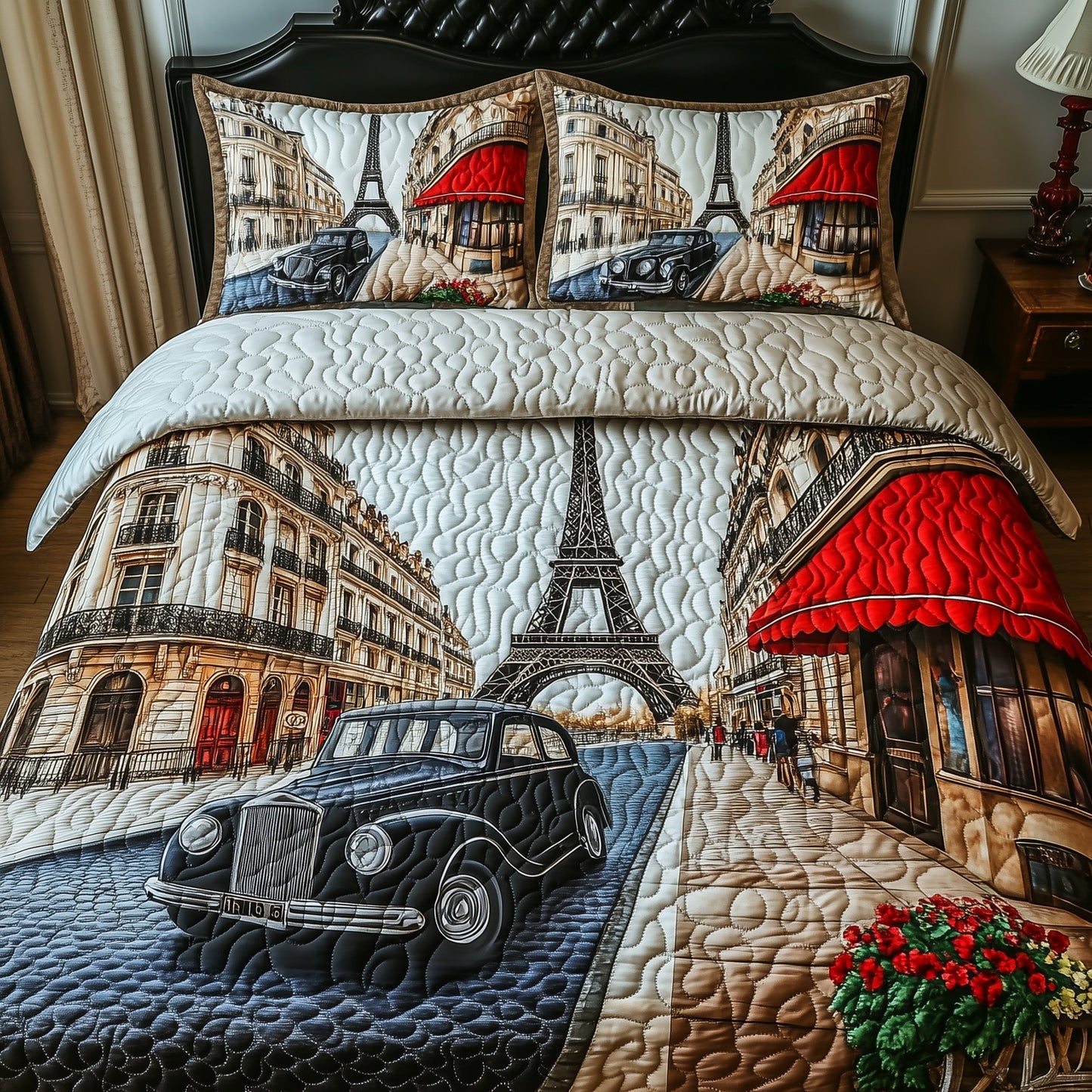 Parisian Dreamscape 3-Piece Quilted Bedding Set GFTOHD7860