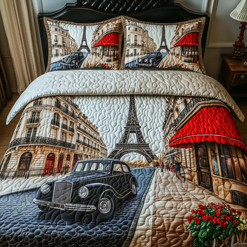 Parisian Dreamscape 3-Piece Quilted Bedding Set GFTOHD7860