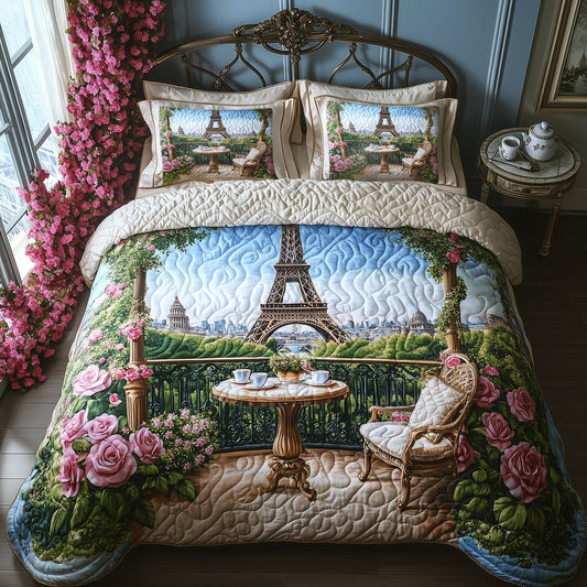Charming Paris Morning 3-Piece Quilted Bedding Set GFTOHD7865