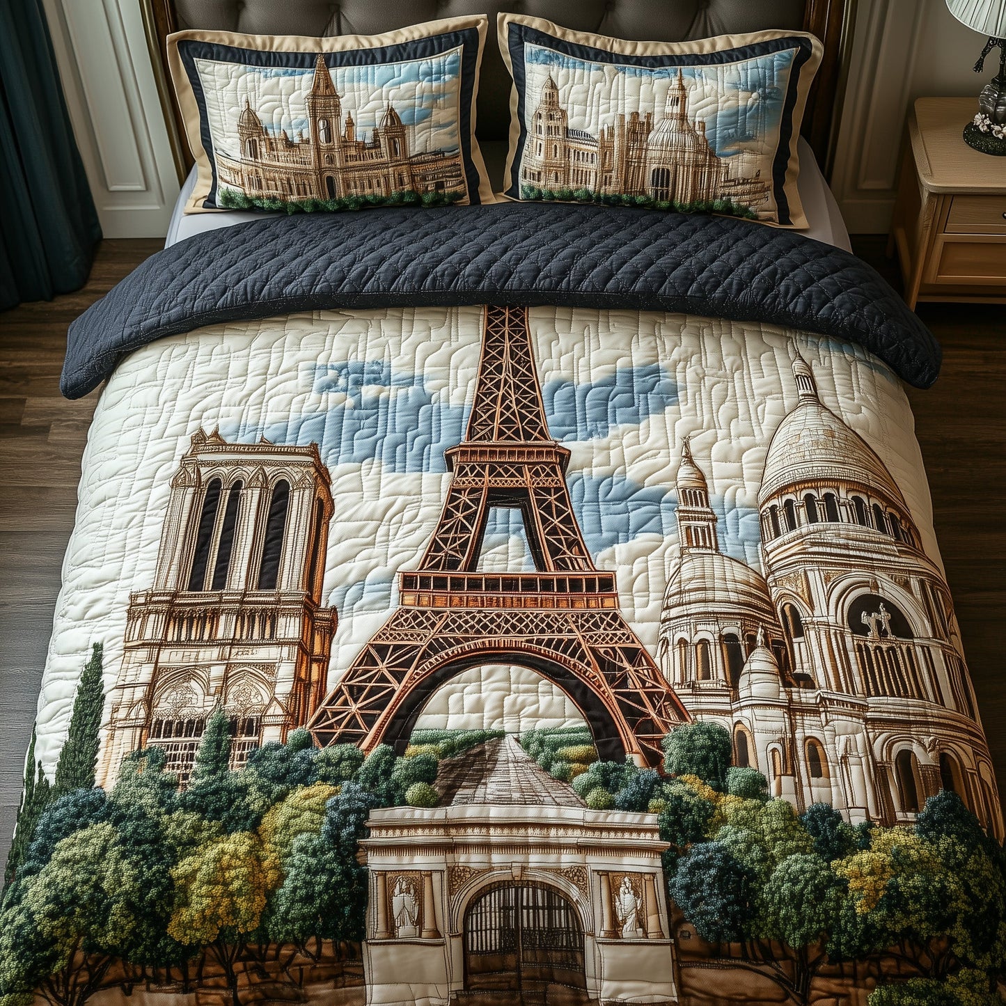Paris Dreams 3-Piece Quilted Bedding Set GFTOHD7869