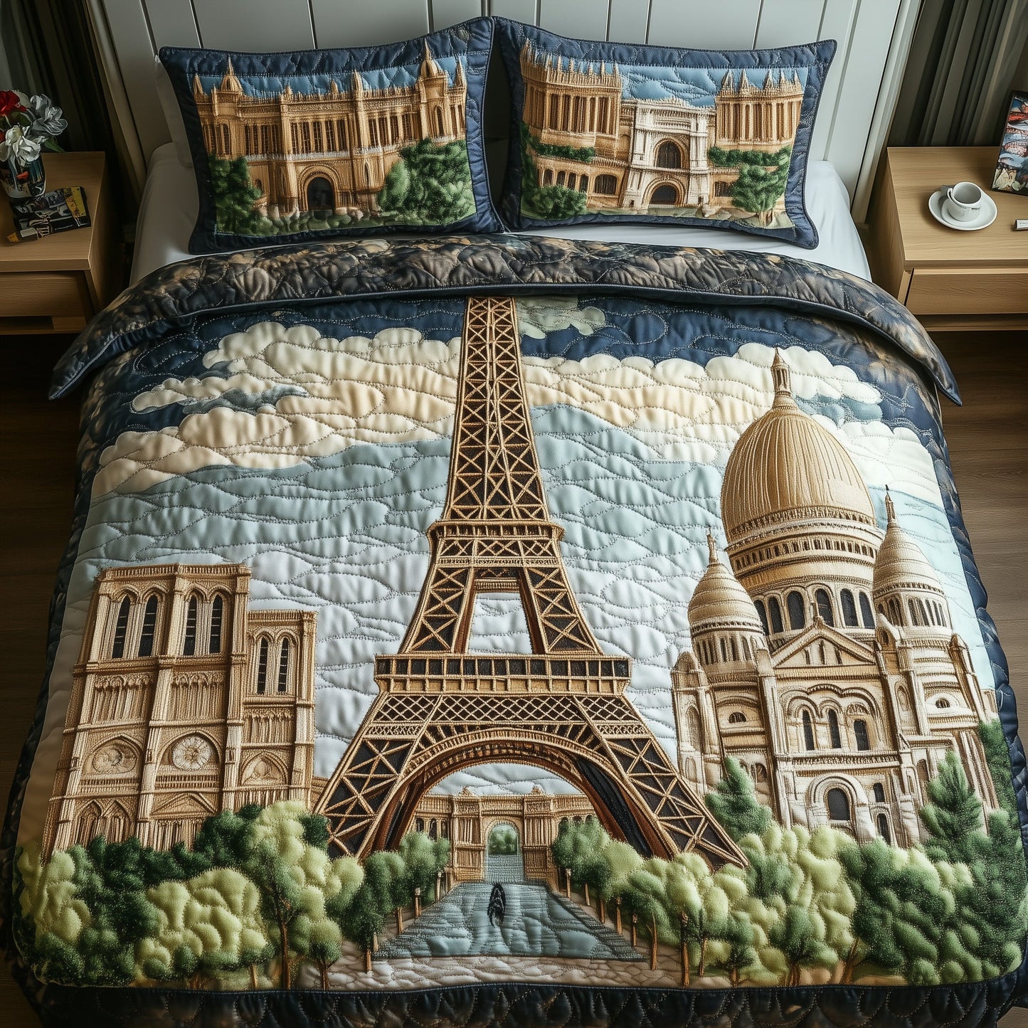 Paris Dreams 3-Piece Quilted Bedding Set GFTOHD7870