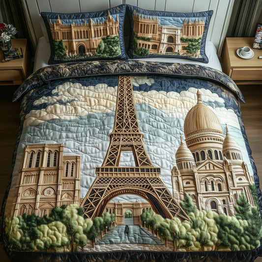 Paris Dreams 3-Piece Quilted Bedding Set GFTOHD7870