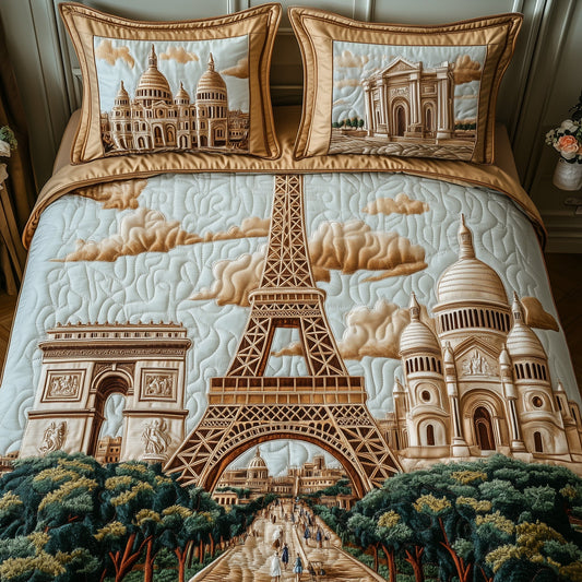 Paris Dreams 3-Piece Quilted Bedding Set GFTOHD7871