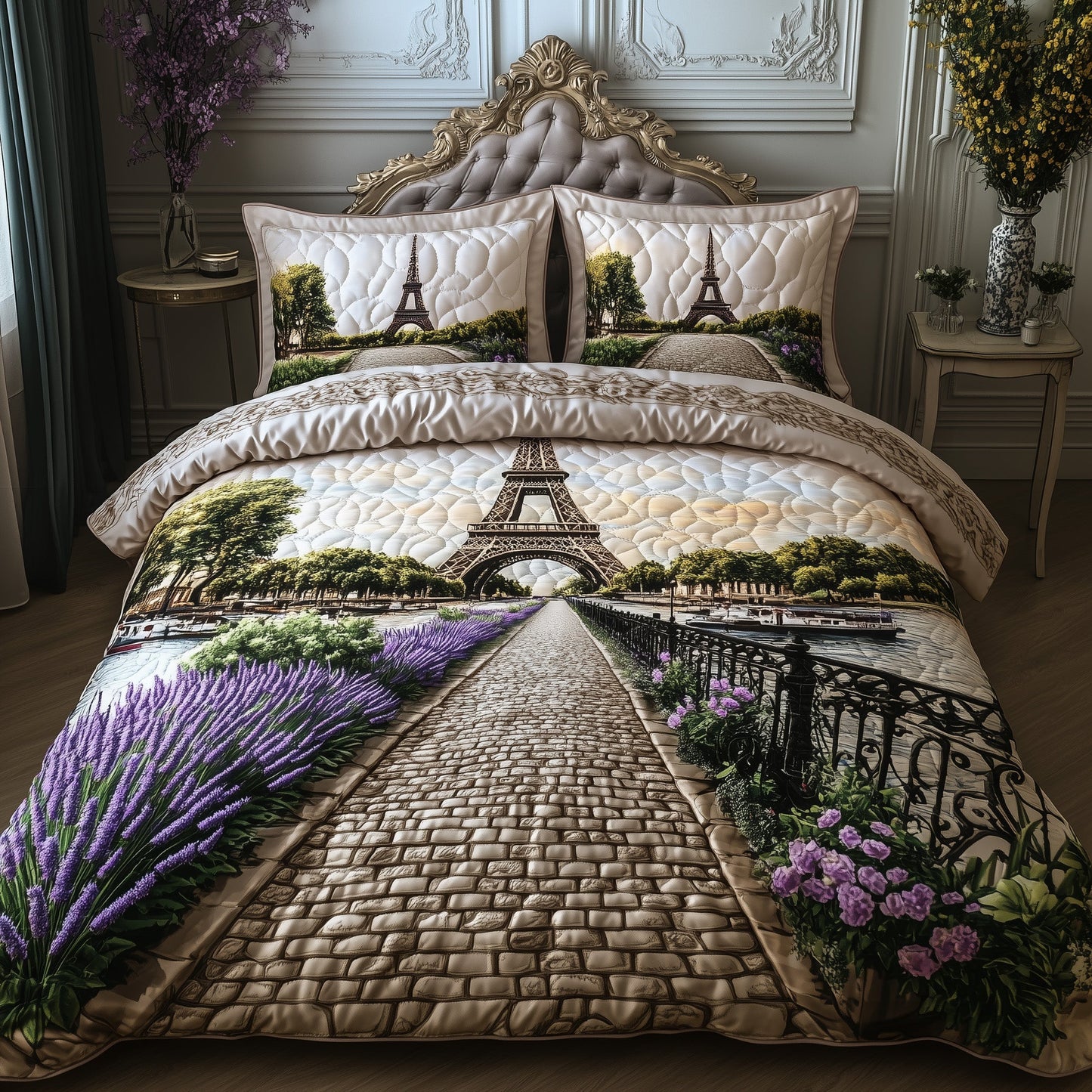 Paris Dreams 3-Piece Quilted Bedding Set GFTOHD7876