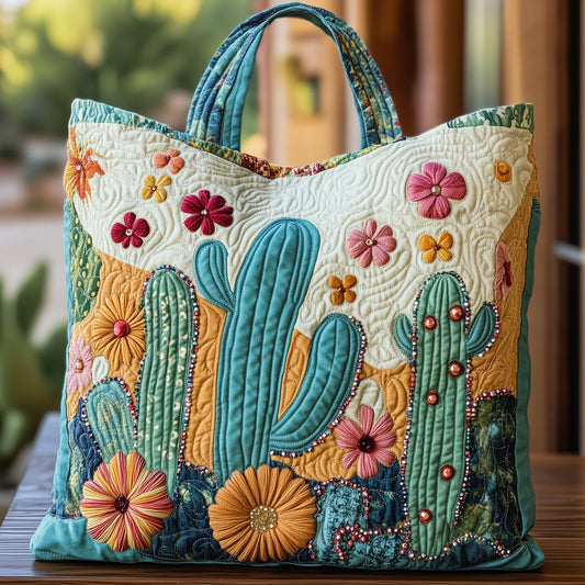 Cactus Garden Charm Quilted Tote Bag GFTOHD7894