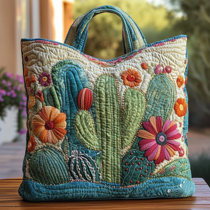 Cactus Garden Charm Quilted Tote Bag GFTOHD7895