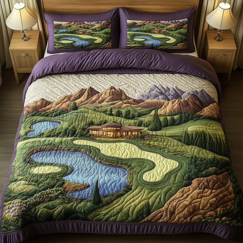 Southwest Golf Dreams 3-Piece Quilted Bedding Set GFTOHD7902