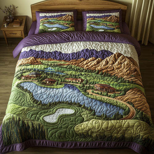 Southwest Golf Dreams 3-Piece Quilted Bedding Set GFTOHD7903